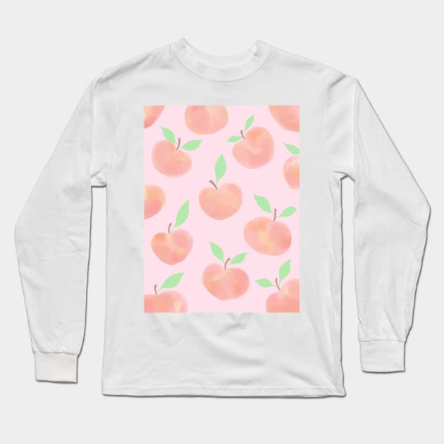 Pink Summer Peaches Long Sleeve T-Shirt by AlexandraStr